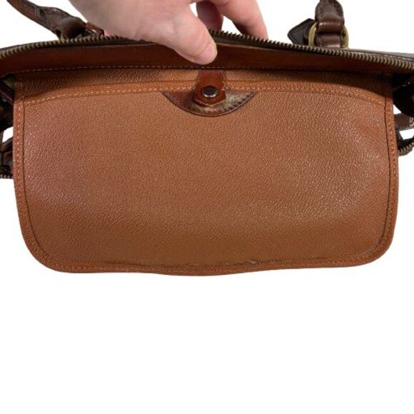 Dooney Bourke All Weather Leather Bone Brown Satchel Handbag Shoulder Bag Purse - Picture 10 of 16